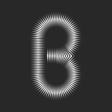 Monogram letter B logo creative monogram, metallic normal lines, typography m Stock-Illustration