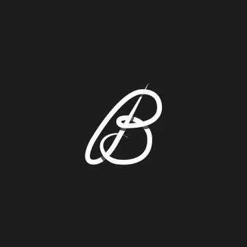 Monogram letter B logo hand drawn style elegant initial for wedding or busine Stock Illustration
