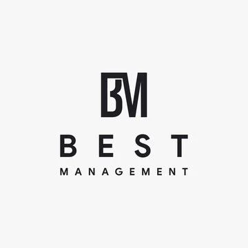 Monogram letter BM logo icon vector template on white background Stock Illustration
