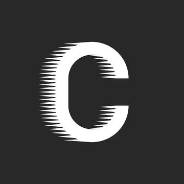 Monogram letter C logo with fast motion rays effect, identity creative tech.. Stock Illustration