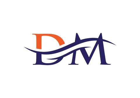 Monogram letter DM logo design Vector. DM letter logo design with modern tren Stock Illustration