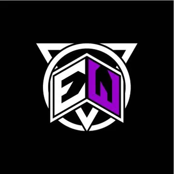 Monogram letter E W Diamonds decorated with circles and triangles are perfect Illustrazione stock