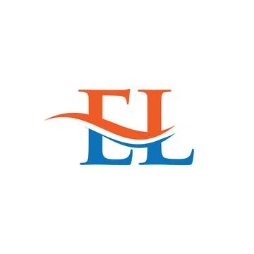 Monogram letter EL logo design Vector. EL letter logo design with modern tren Stock Illustration