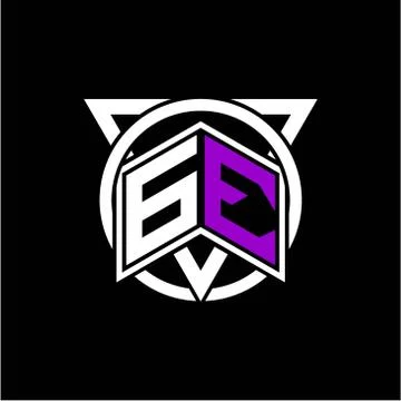 Monogram letter G E Diamonds decorated with circles and triangles are perfect Stock Illustration