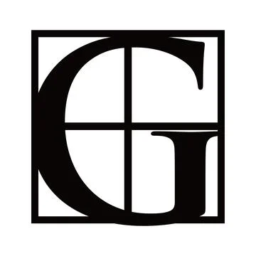 Monogram Letter G Square Logo Stock Illustration