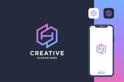 Monogram letter h logo design inspiration Stock Illustration