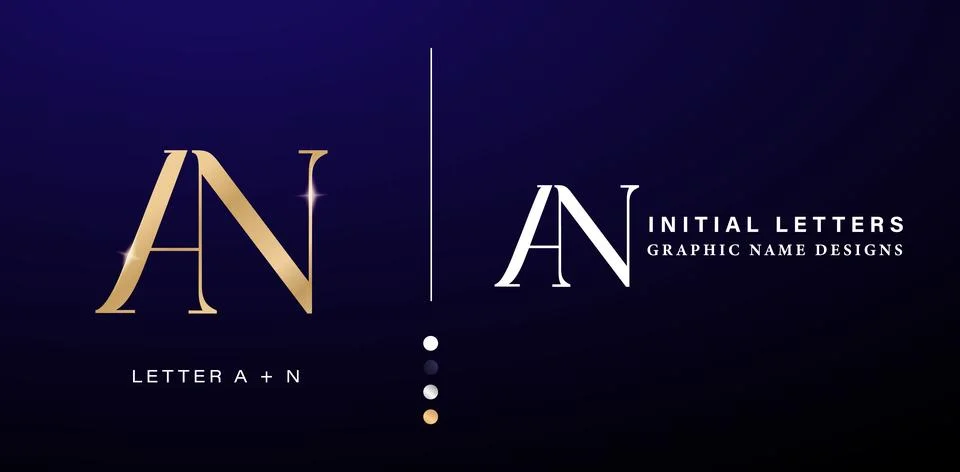 AN Monogram Letter Stock Illustration