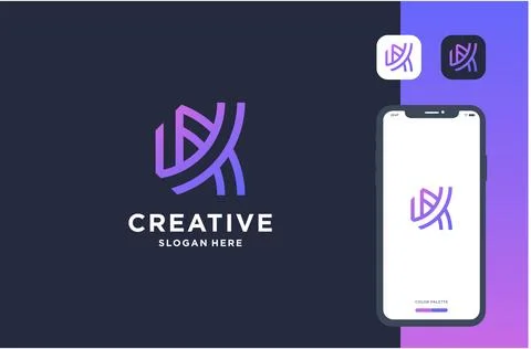 Monogram letter k logo design Stock Illustration