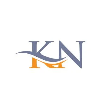 Monogram letter KN logo design Vector. KN letter logo design with modern tren Stock Illustration