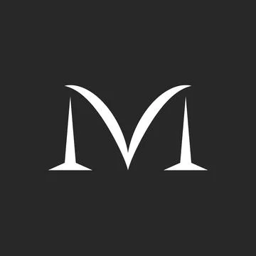 Monogram letter M logo classic creative design, white letter with sharp ser.. Stock Illustration