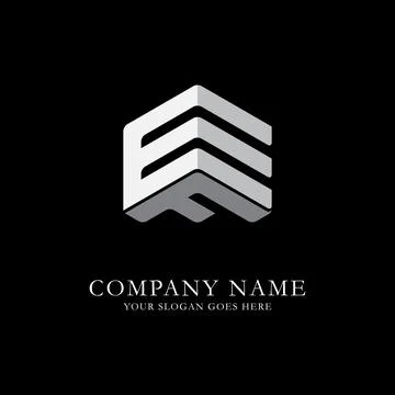 Monogram letter name EF logo design vector, e and f combination hexagon line art Stock Illustration