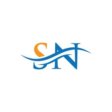 Monogram letter SN logo design Vector. SN letter logo design with modern tren Illustrazione stock