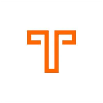 Monogram Letter T line Vector Logo Design Stock Illustration