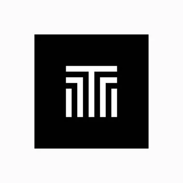 Monogram letter T square logo design inspiration vector template Stock Illustration