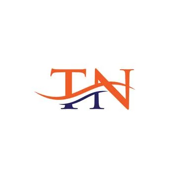 Monogram letter TN logo design Vector. TN letter logo design with modern tren Stock Illustration
