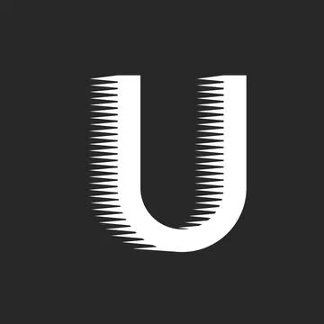 Monogram letter U logo with fast motion effect, identity creative tech logo.. Stock Illustration