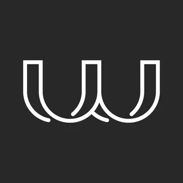 Monogram letter W logo design in modern linear style featuring interlocking.. Stock Illustration