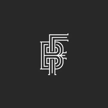 Monogram letters BF or FB initials logo mockup, overlapping two marks B and F Stock Photos