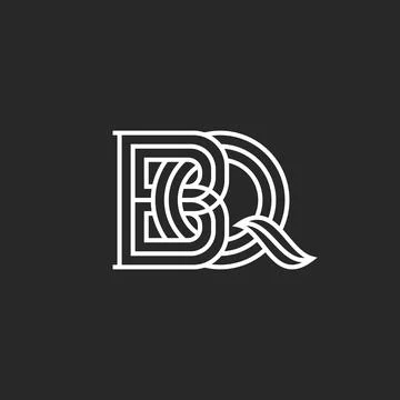 Monogram letters BQ or QB initials logo creative design in old style, weaving Stock Illustration