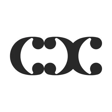 Monogram of letters C X or XC logo initials, a combination of two rounded a.. Stock Illustration