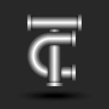 Monogram letters TC or CT initials 3d logo industrial style, luxury metalli.. Stock Illustration