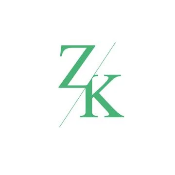 Monogram letters Z, K logo. Design template elements. Illustrazione stock