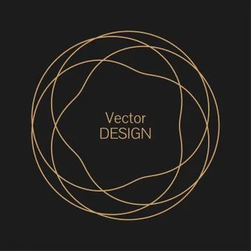 Monogram line vintage frame 스톡 일러스트