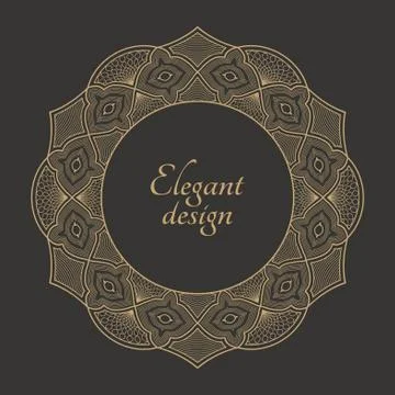Monogram line vintage frame Stock Illustration