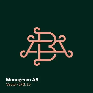 Monogram Logo AB Stock Illustration