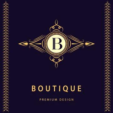 Monogram logo. Abstract style. Letter emblem B Stock-Illustration