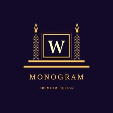 Monogram logo. Abstract style. Letter emblem W Illustrazione stock