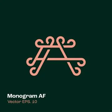 Monogram Logo AF Stock Illustration
