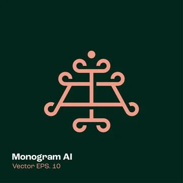 Monogram Logo AI Stock Illustration