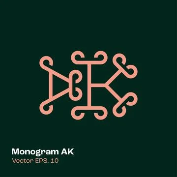 Monogram Logo AK Stock Illustration