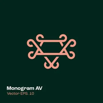 Monogram Logo AV Stock Illustration