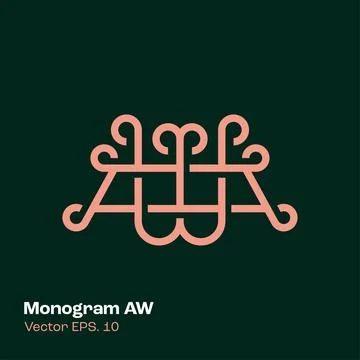Monogram Logo AW Stock Illustration