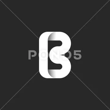 Monogram Logo B Bold Letters, 3d Effect With Shadows White Endless Line ...