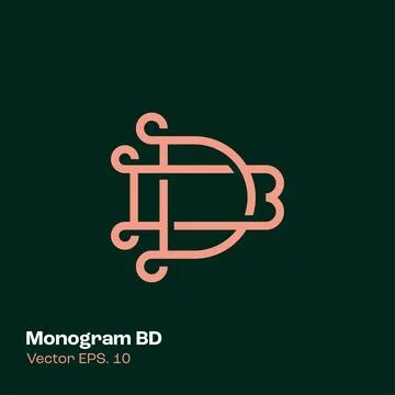Monogram Logo BD Stock Illustration