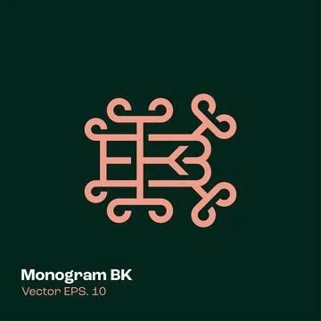 Monogram Logo BK Stock Illustration