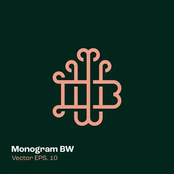 Monogram Logo BW Stock Illustration