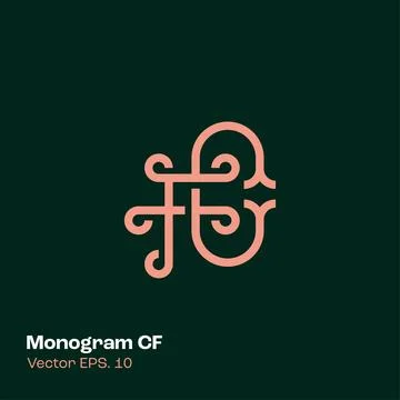 Monogram Logo CF Stock Illustration