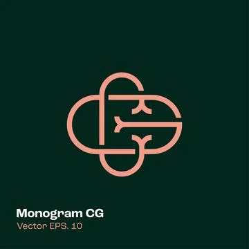 Monogram Logo CG Stock Illustration