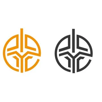 Monogram logo with circle outline design vector  Stockillustratie