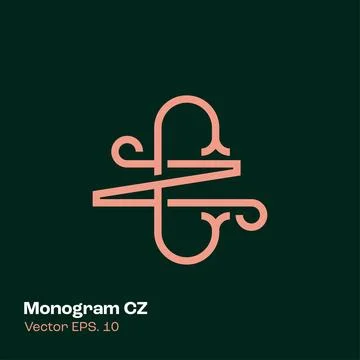Monogram Logo CN Stock Illustration