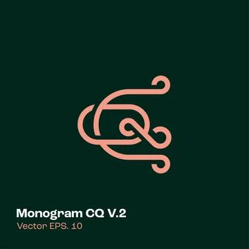 Monogram Logo CQ  Stock Illustration