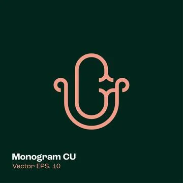 Monogram Logo CU Stock Illustration