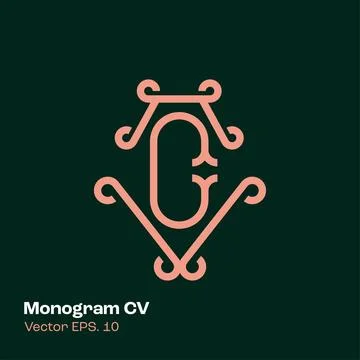 Monogram Logo CV Stock Illustration