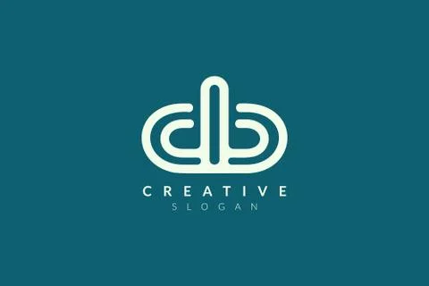 Monogram logo design combining letter d and b. Simple and modern initials vec Stock Illustration