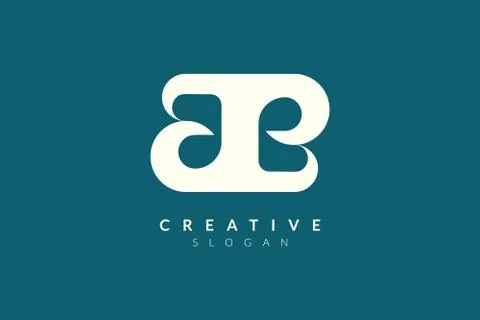 Monogram logo design combining letters A and B. Simple and modern vector desi Stock Illustration