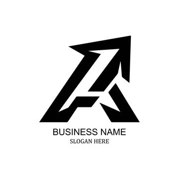 A Monogram Logo Design with Dynamic Upward Arrow Stock Illustration